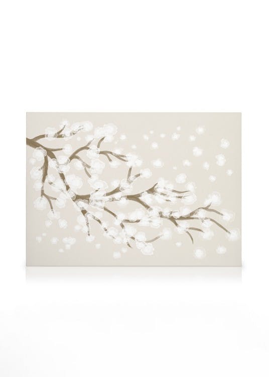 Canvas Schilderijen Japandi Cherry Blossom Canvas (50x70 cm - Fotolijst Eiken)