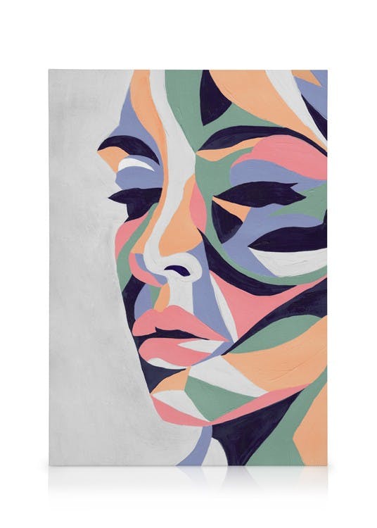 Colorful Portrait Acrylic Toile (50x70 cm - Cadre noir) - Art