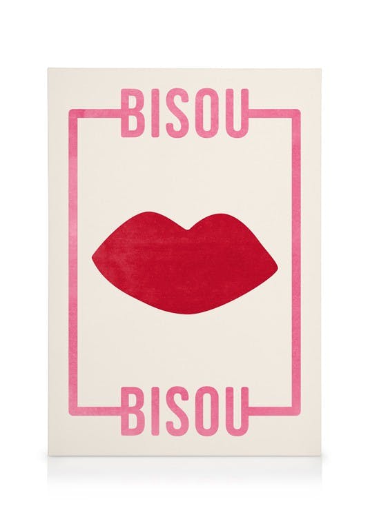 Bisou Bisou Stampa su Tela (50x70 cm)- Grafica