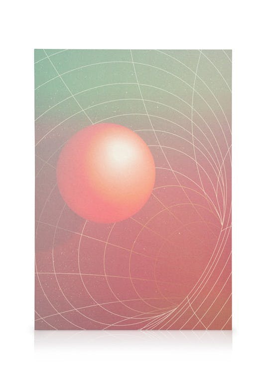 Futuristic Sphere Stampa su Tela (50x70 cm - Cornice in rovere)- Motivi vintage