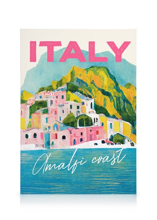 Obrazy na płótnie SipCircle - Italy Amalfi Pastel Coast Obraz na płótnie (50x70 cm - Ramka dębowa)
