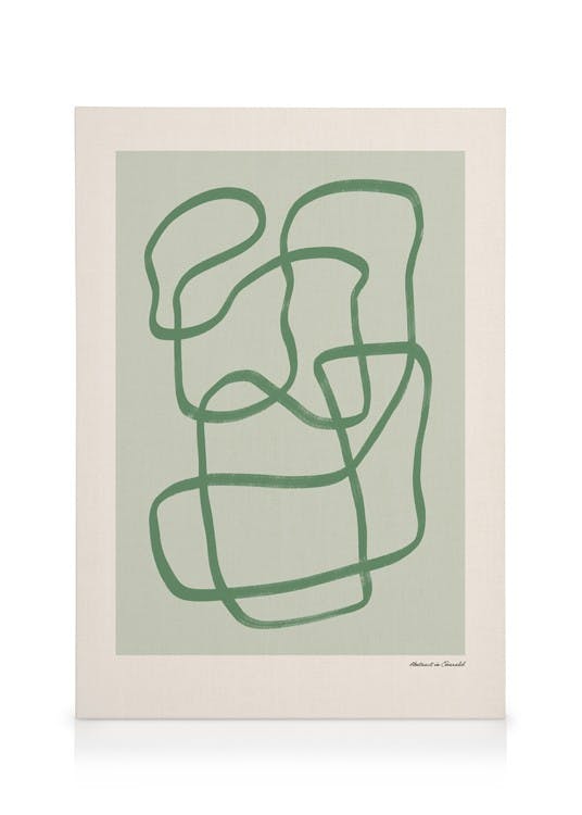 Canvas Prints Abstract in Emerald Canvas print (50x70 cm - Black Frame)