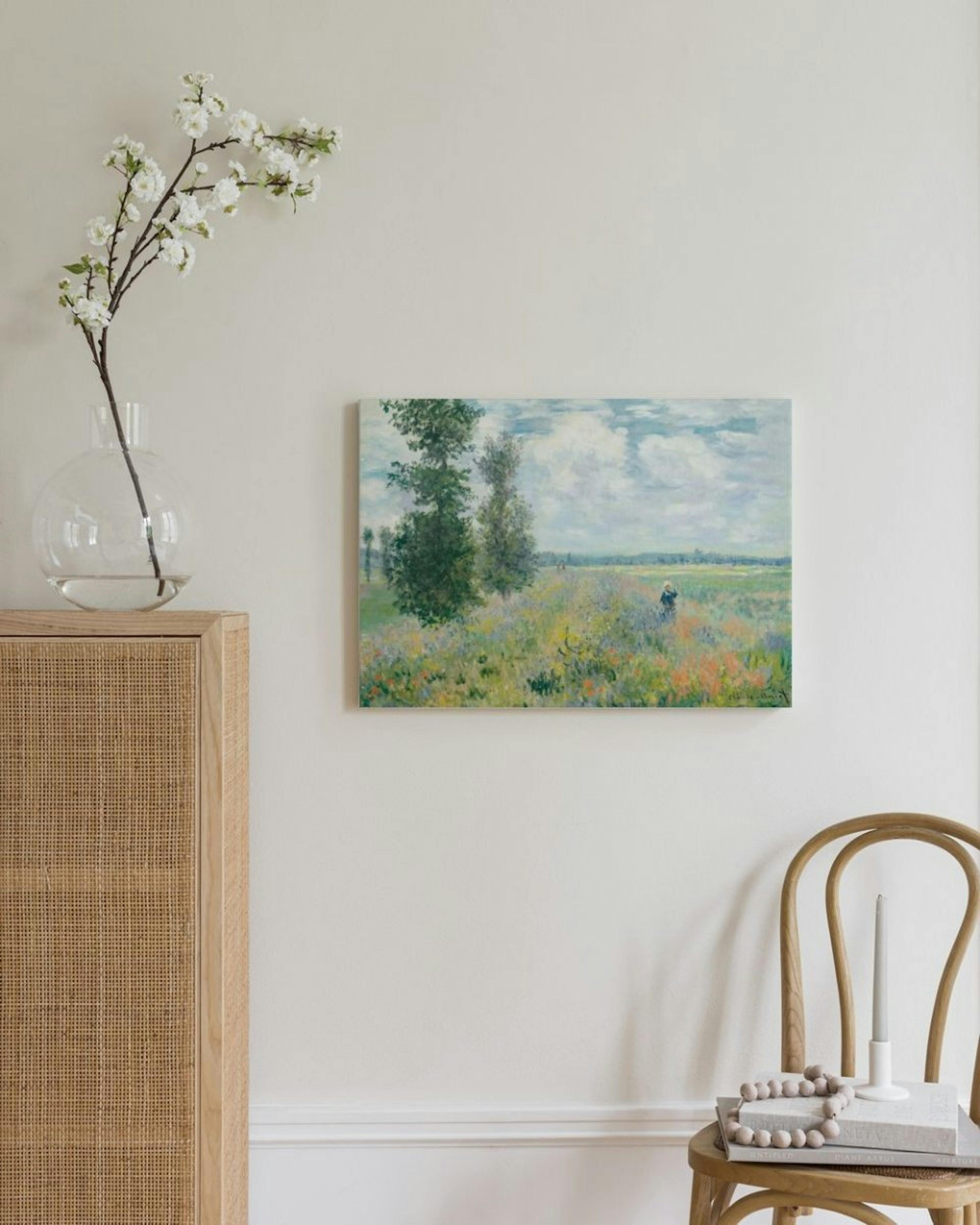 Monet - Poppy Fields near Argenteuil Canvas