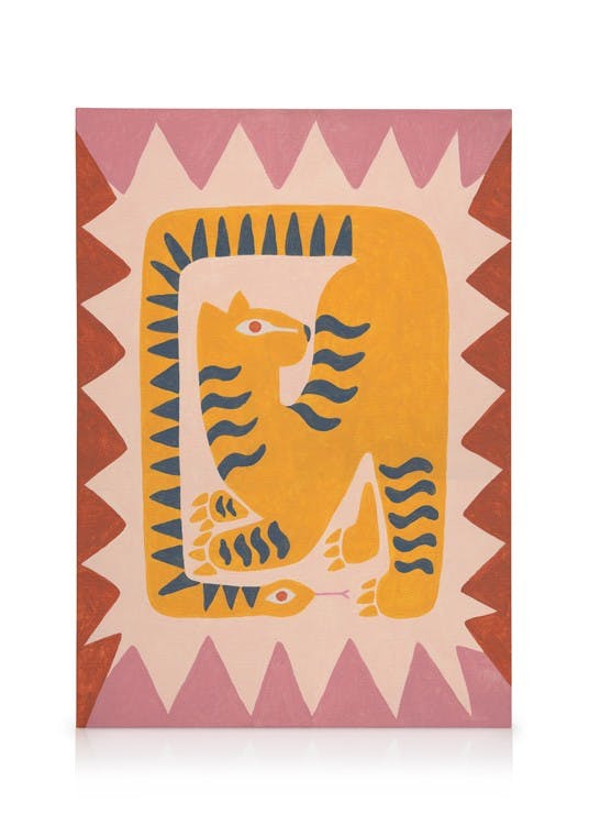 Canvas Prints Eye of the Tiger Canvas print (50x70 cm - Oak Frame)