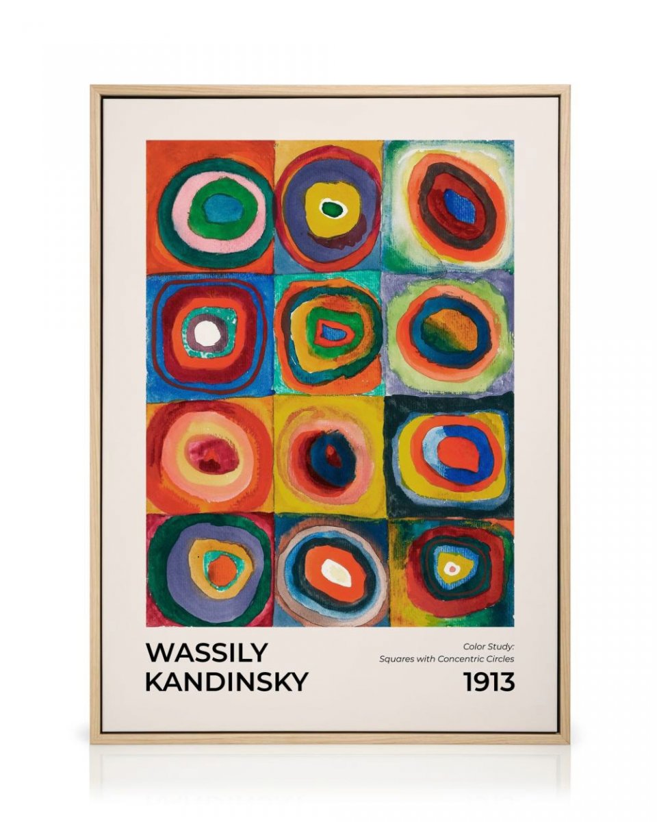Kandinsky - Squares with Concentric Circles Stampa su Tela