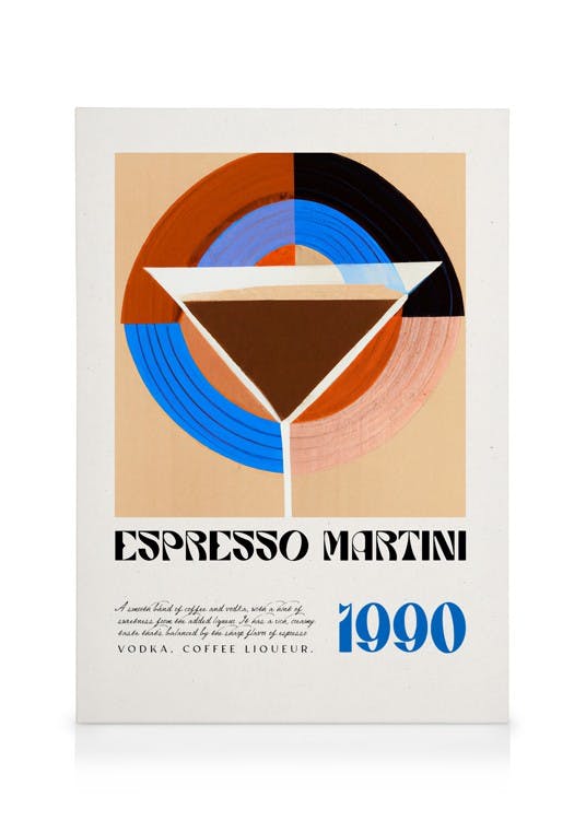 Espresso Martini Classic Recipe Toile (30x40 cm - Cadre de chêne) - Toiles