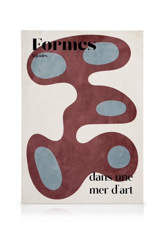 Liquid Shapes No2 Stampa su Tela (30x40 cm - Cornice in nero)-Stampe su tela