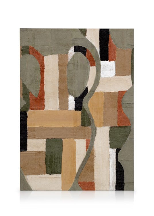 Painted Shapes No1 Stampa su Tela (70x100 cm - Cornice in rovere)- Arte