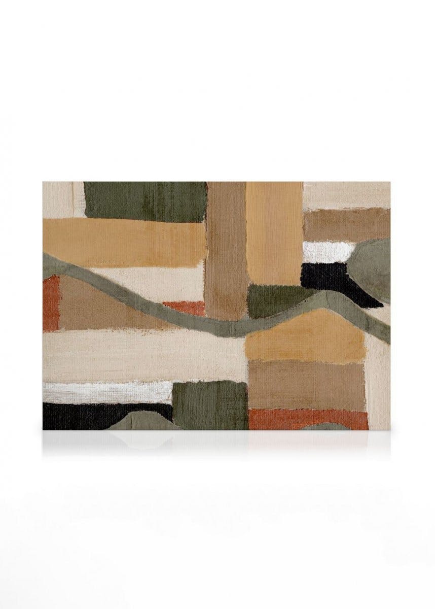 Canvas Prints Painted Shapes No2 Canvas print (30x40 cm - Oak Frame)