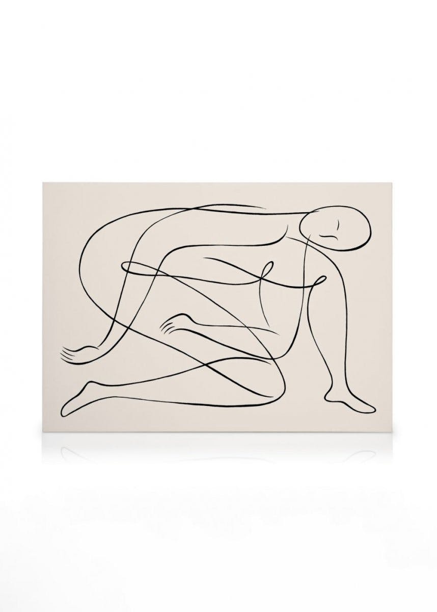 Canvas Prints Line Art Pose Canvas print (50x70 cm - Black Frame)