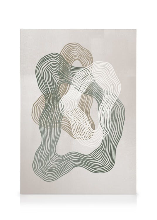 Obrazy na płótnie Abstract Green Lines Obraz na płótnie (50x70 cm - Czarna ramka)