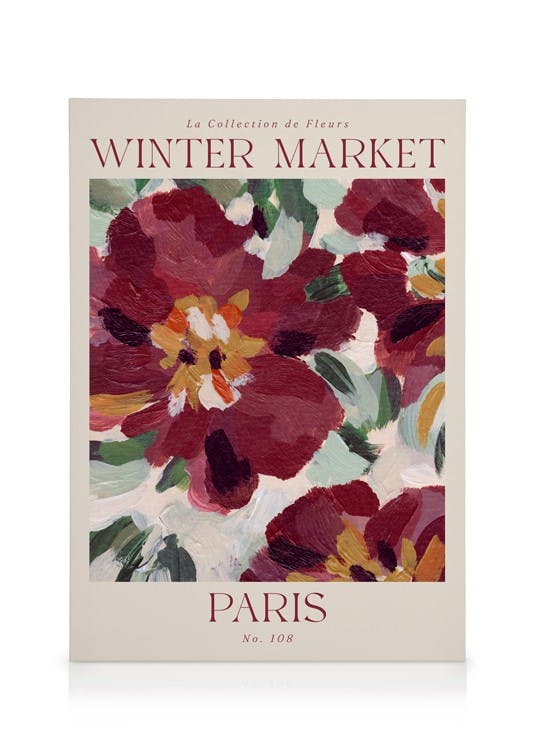Canvas Prints Winter Market Canvas print (30x40 cm - Black Frame)