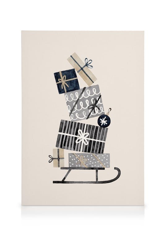 Canvas Prints Sleigh of Gifts Canvas print (30x40 cm - Black Frame)