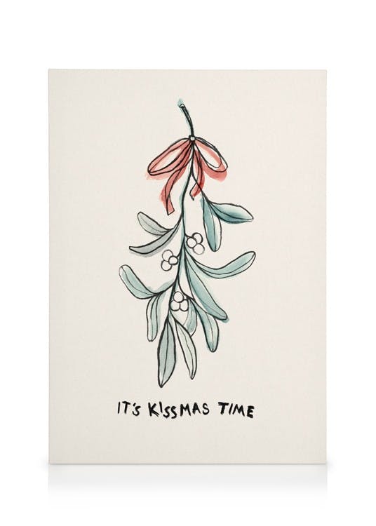 Canvas Schilderijen It's Kissmas Time Canvas (50x70 cm - Fotolijst Zwart)