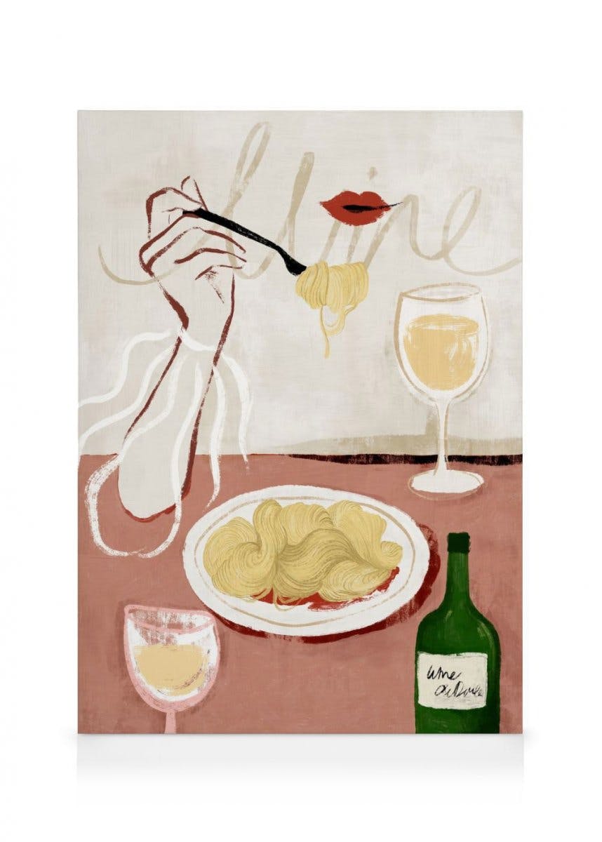 Canvas Prints Wine and Pasta Canvas print (30x40 cm)