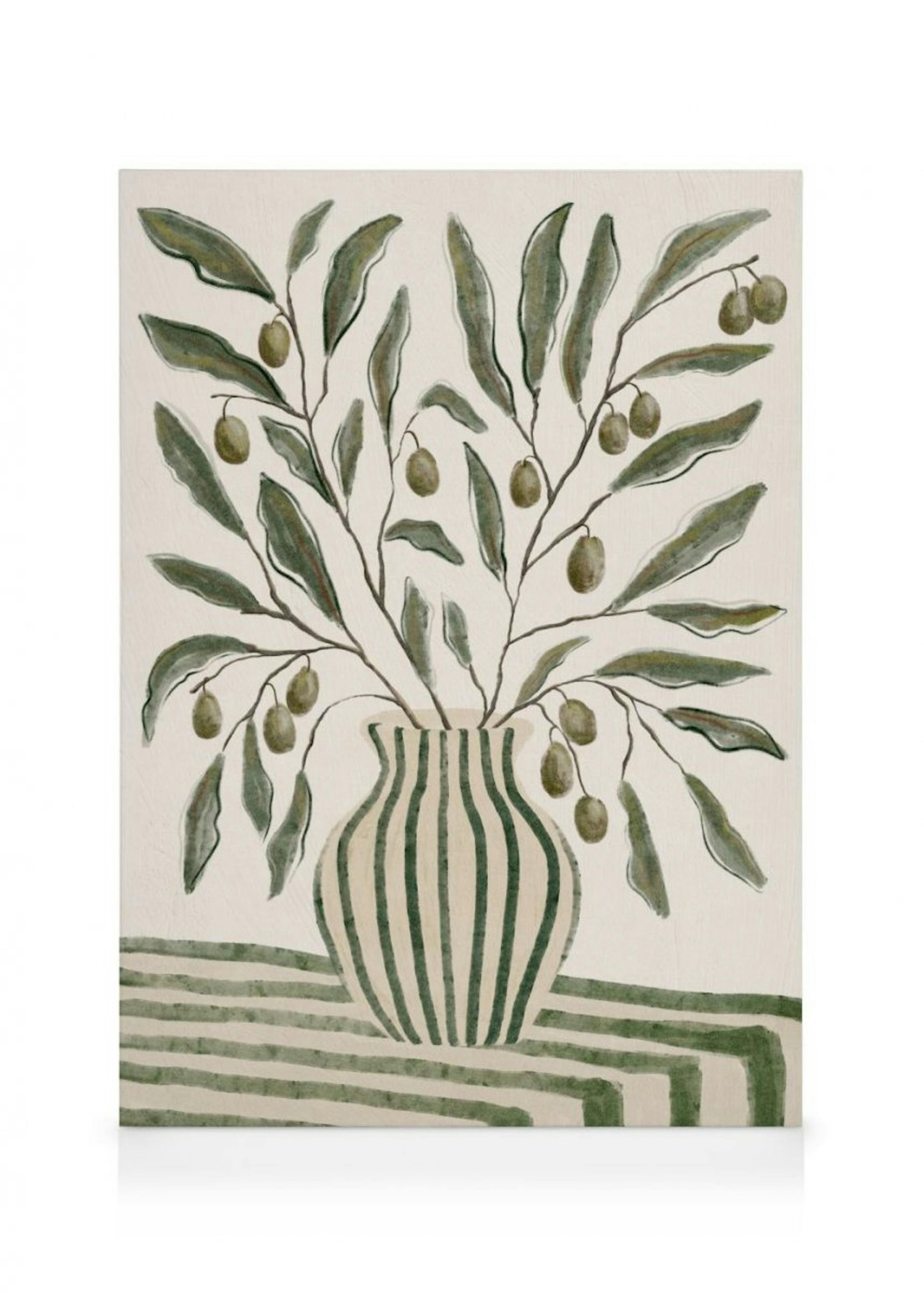 Olive Branches in Vase Tela 0