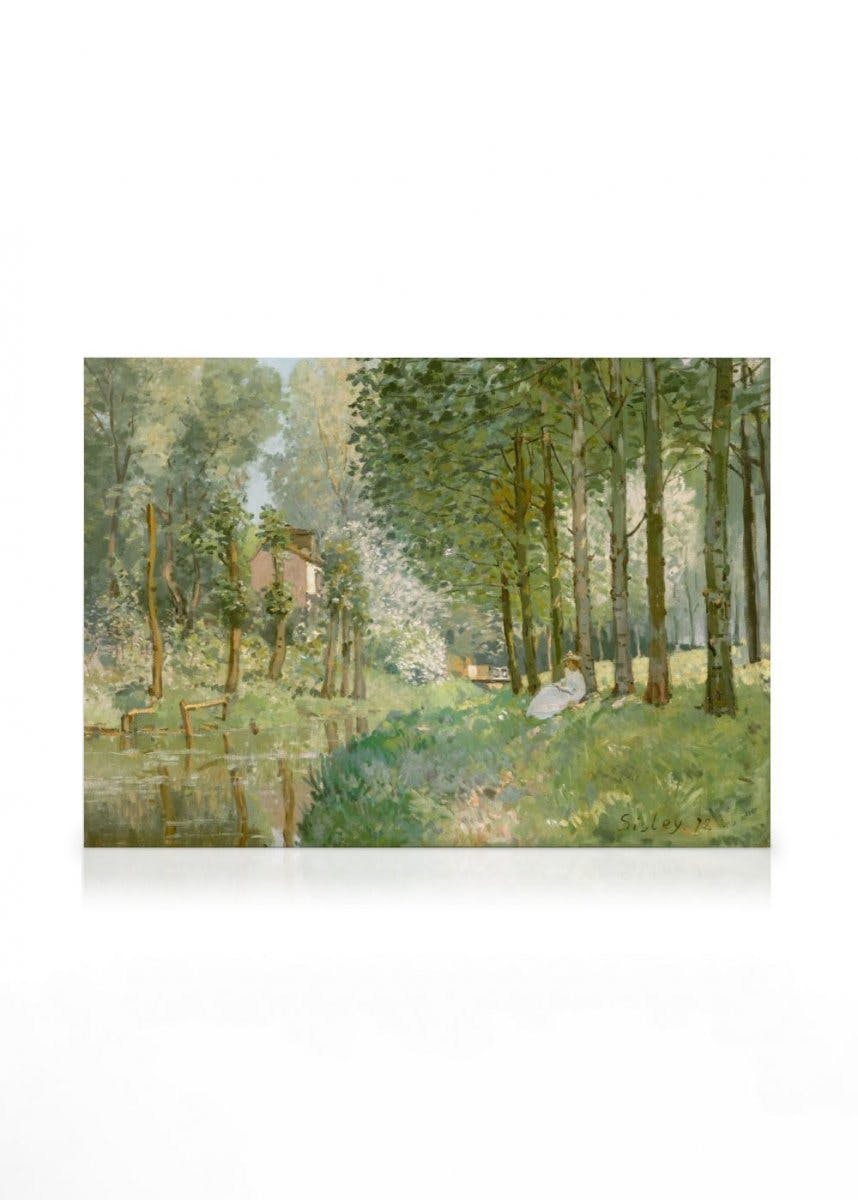 Canvastavlor Alfred Sisley - Rest along the Stream Canvastavla (30x40 cm)