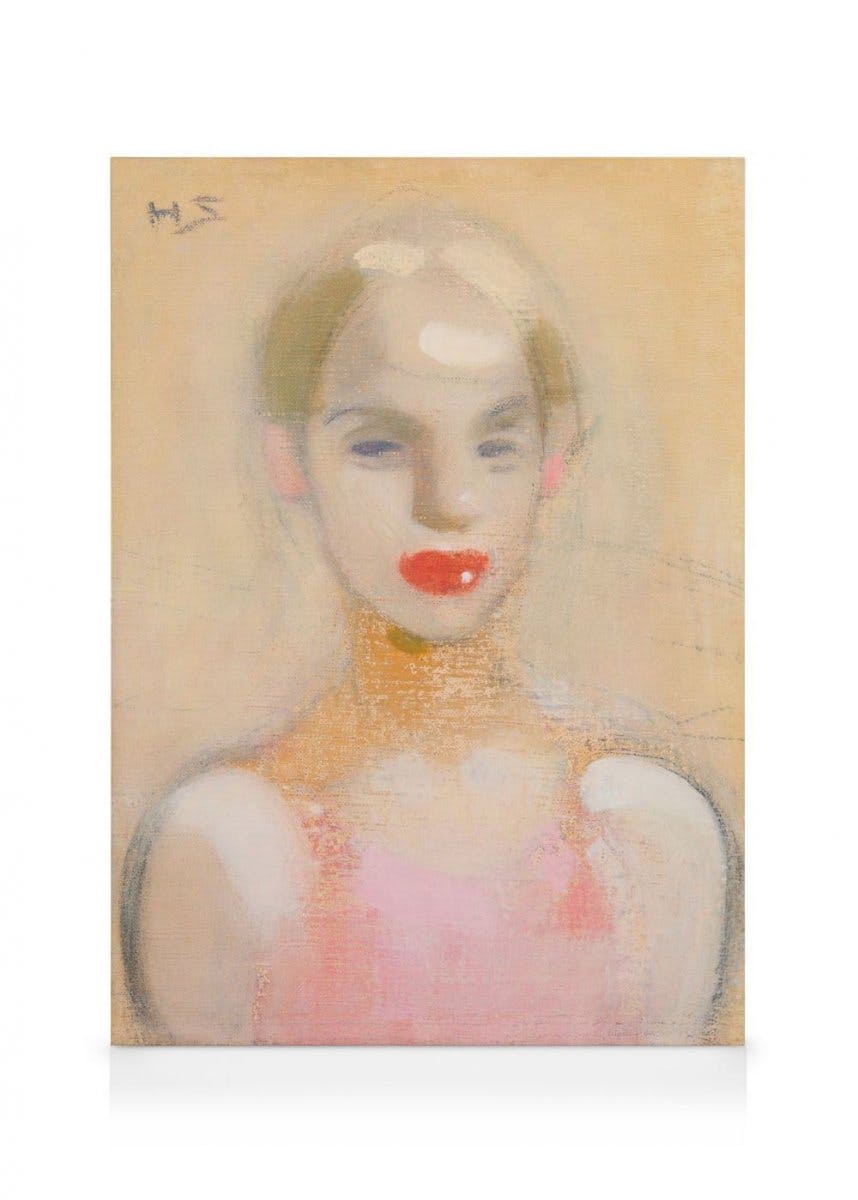 Helene Schujerfbeck - Circus Girl Toile (50x70 cm - Cadre noir) - Peintres célèbres
