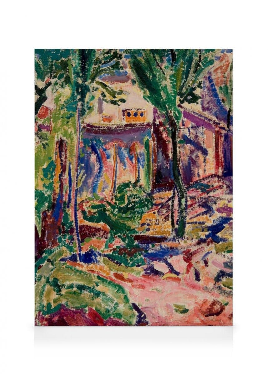 Obrazy na płótnie Alfred Henry Maurer - Landscape with House Obraz na płótnie (50x70 cm - Ramka dębowa)