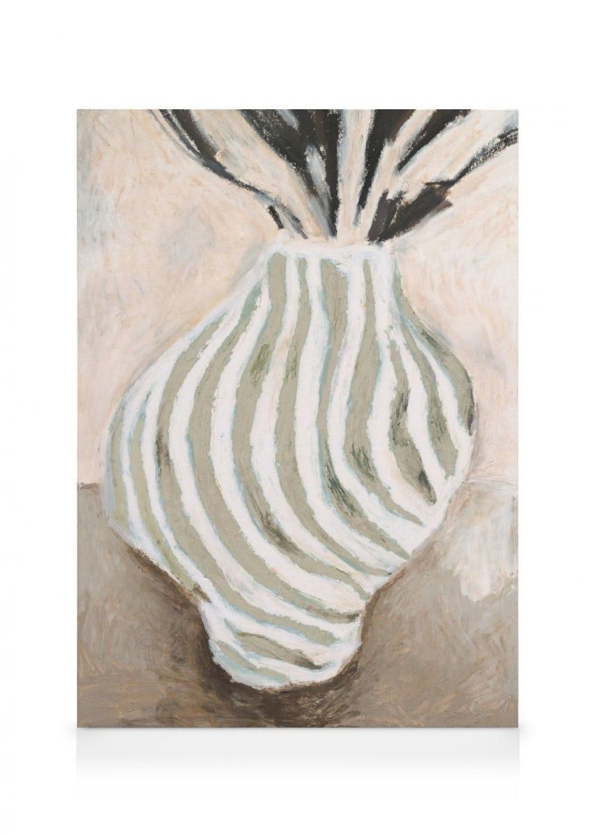 Canvas Prints Striped Vase Canvas print (30x40 cm - Black Frame)