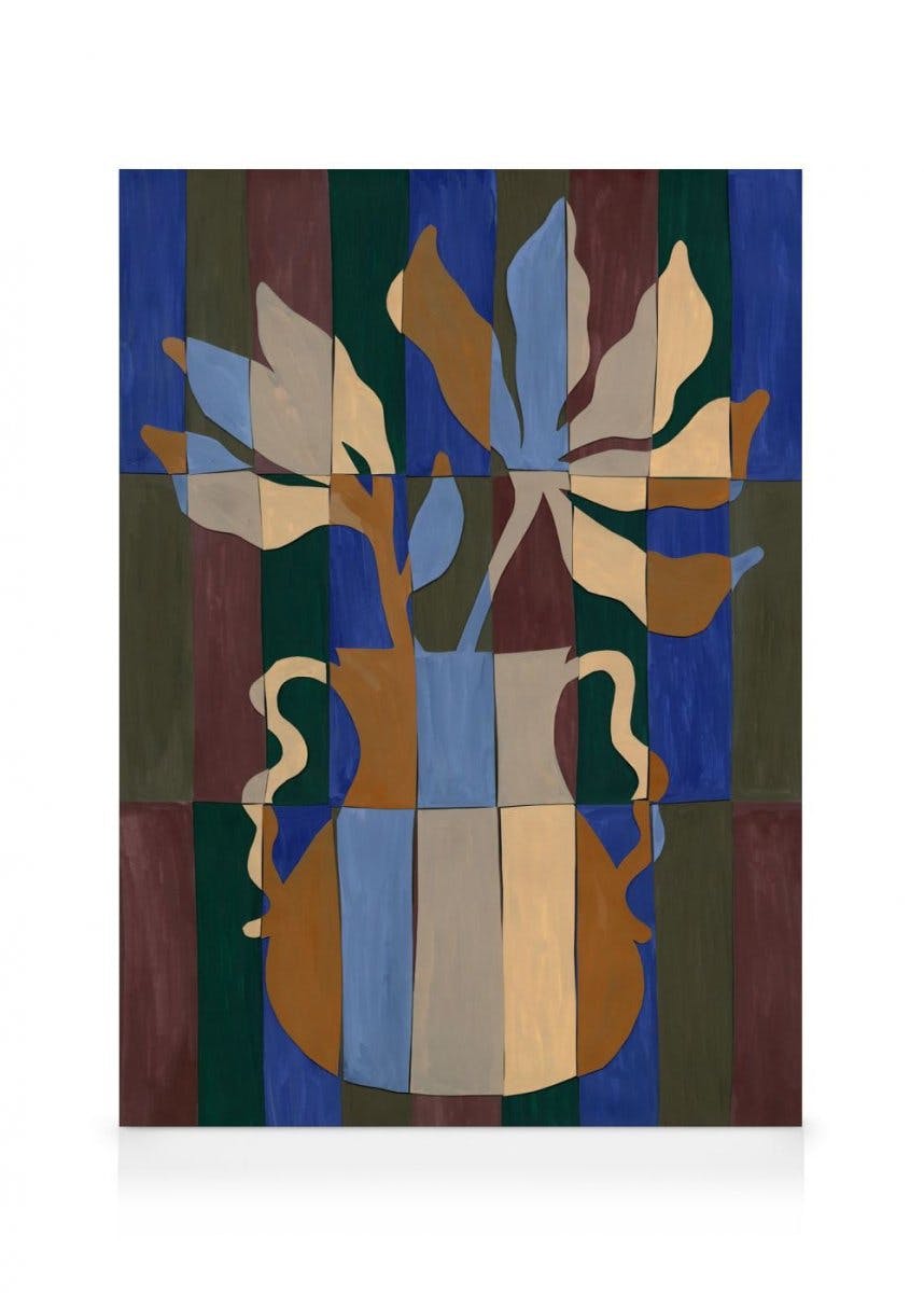 Canvas Schilderijen Retro Vase Canvas (30x40 cm - Fotolijst Zwart)