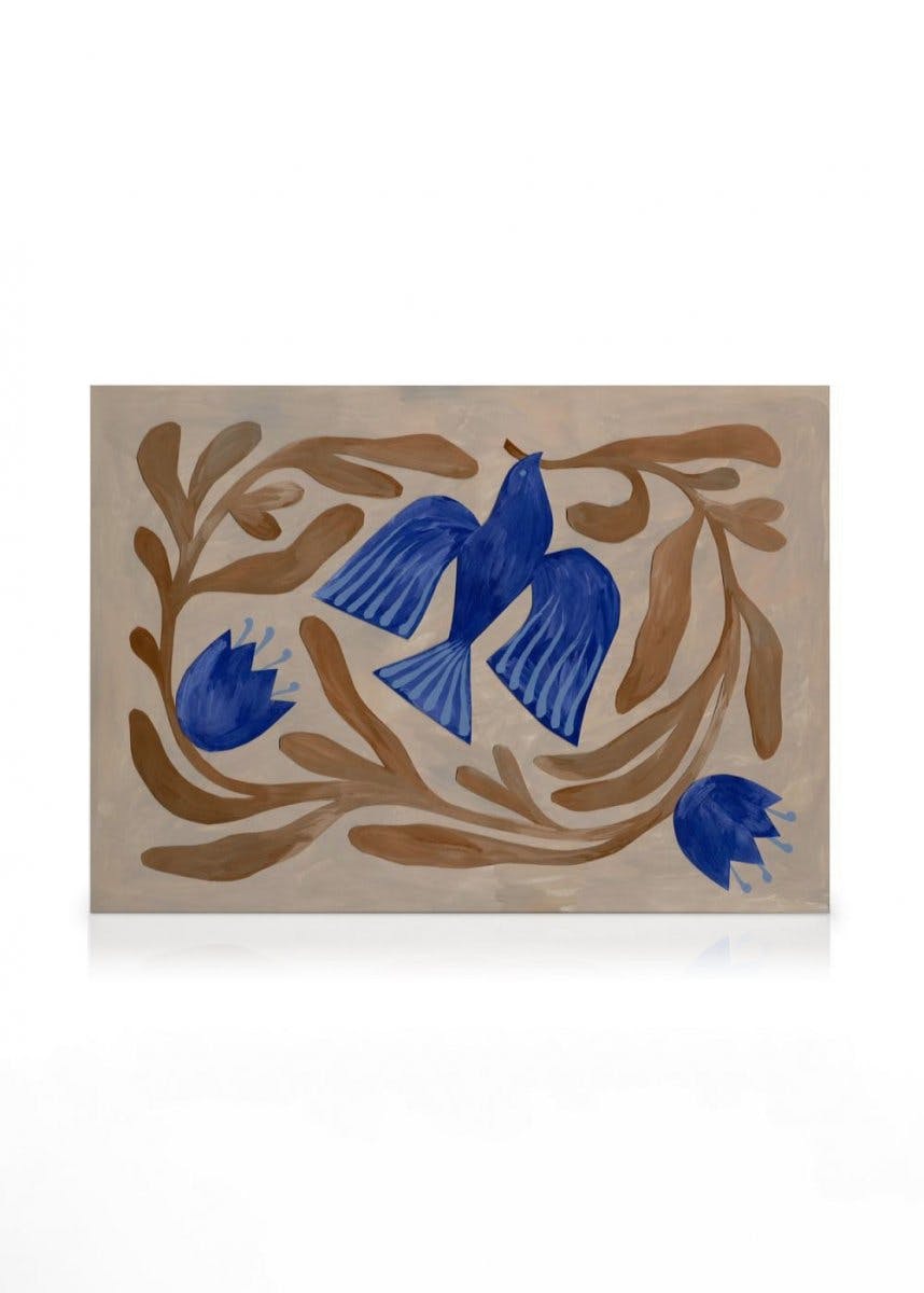 Obrazy na płótnie Bird and Branches Obraz na płótnie (50x70 cm - Ramka dębowa)
