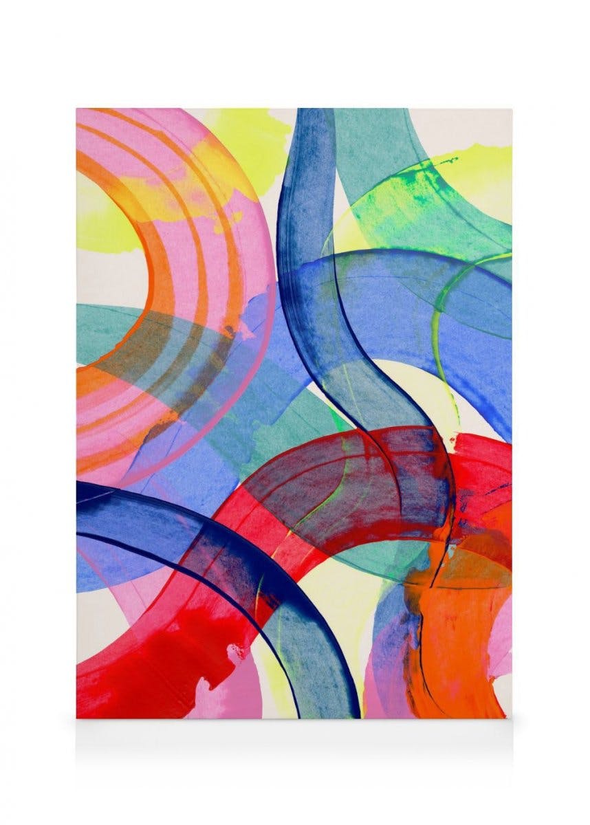 Canvas Schilderijen Colorful Paint Strokes Canvas (30x40 cm - Fotolijst Eiken)