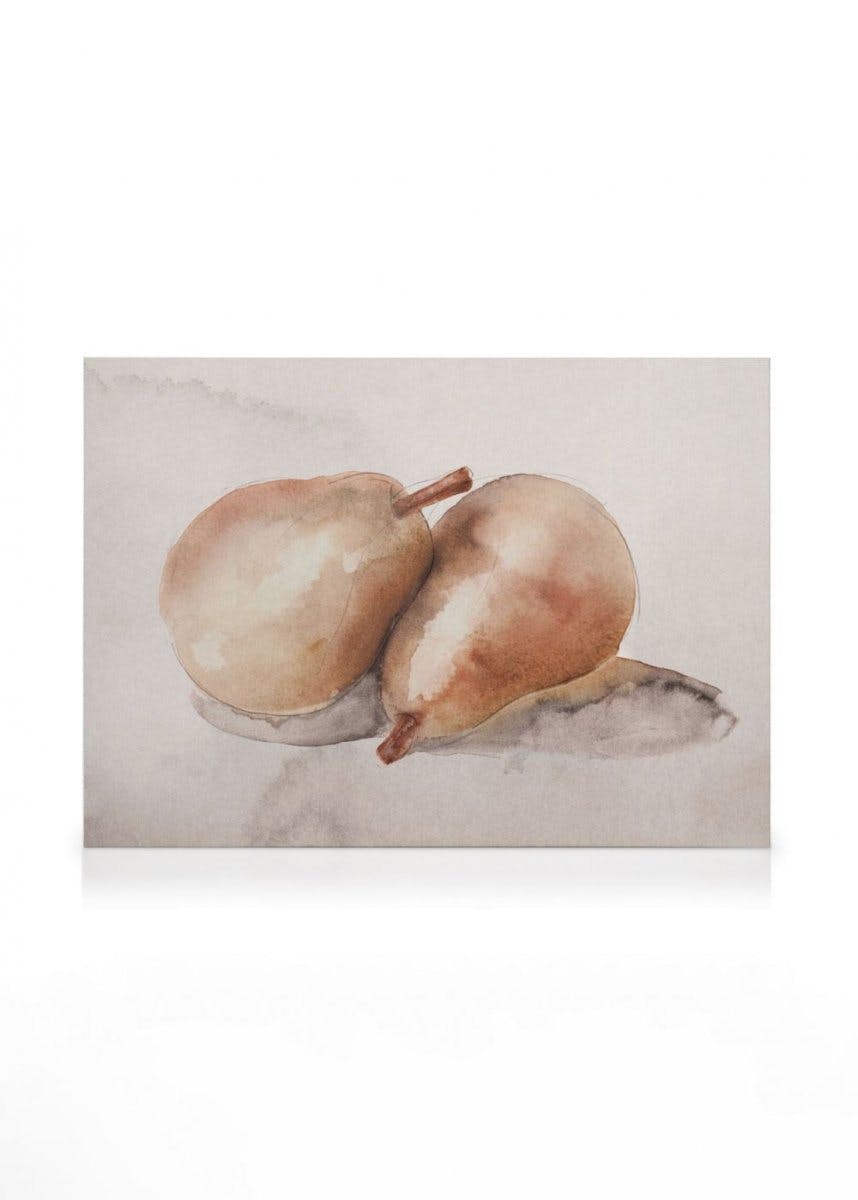 Canvas Schilderijen Pear Couple Canvas (50x70 cm - Fotolijst Eiken)