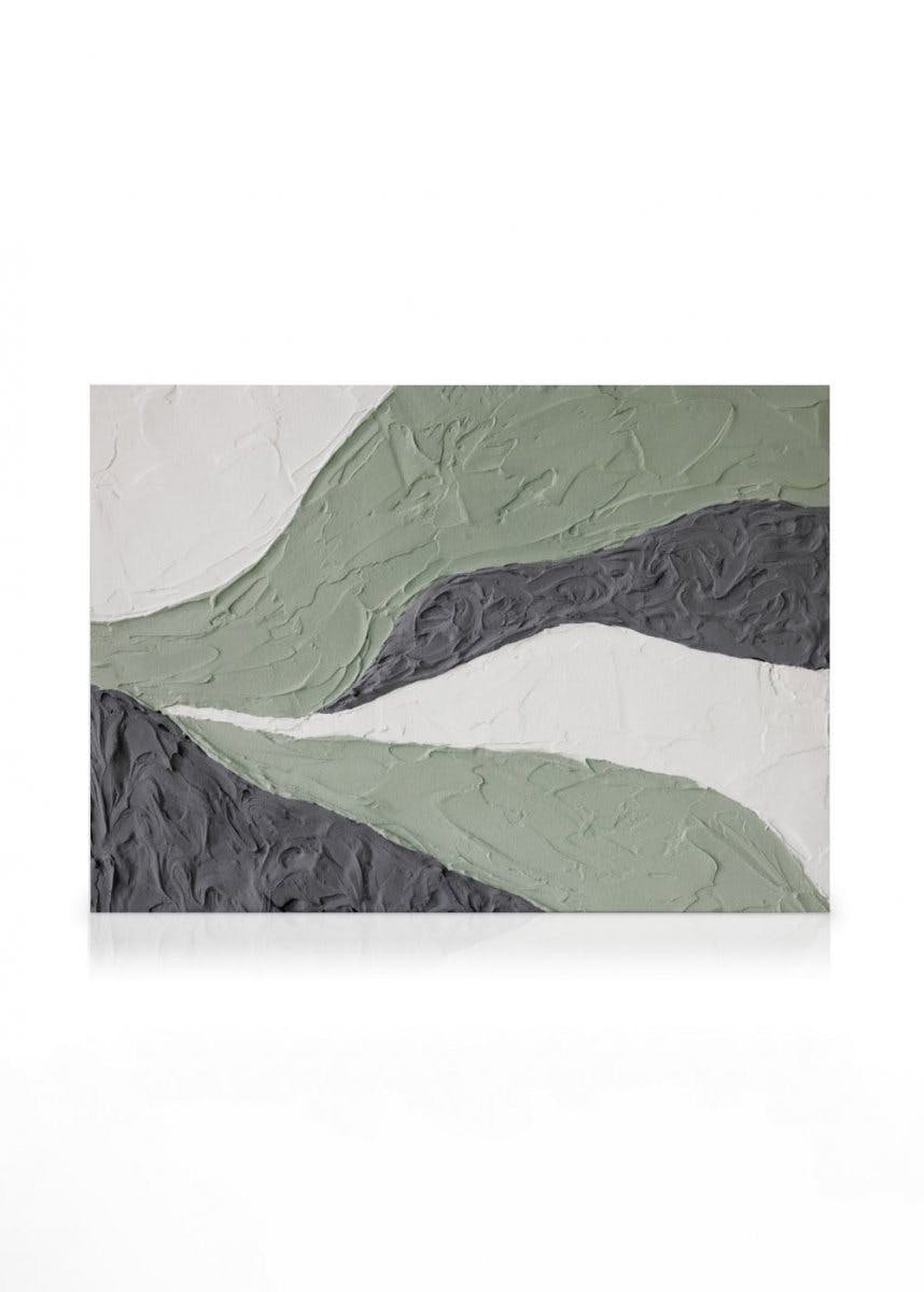 Canvas Schilderijen Landscape in Green Canvas (100x140 cm - Fotolijst Zwart)