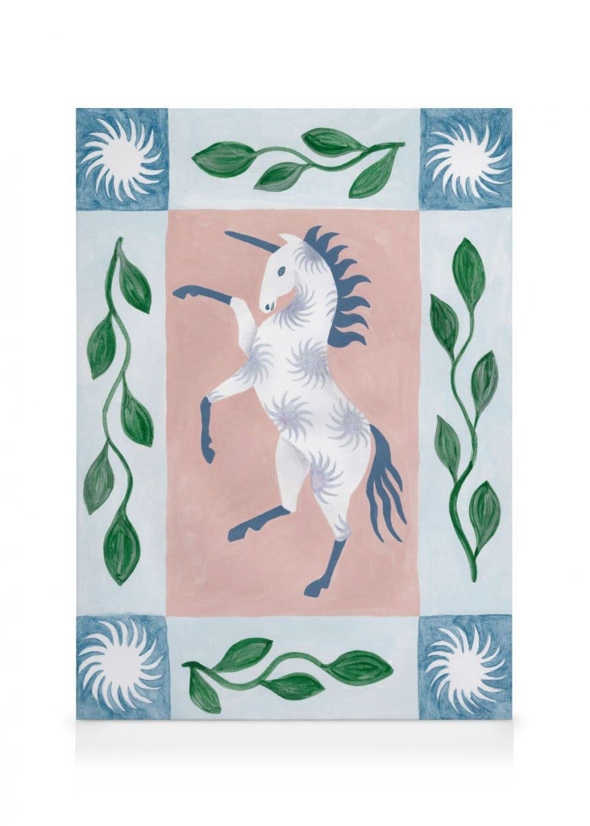 Canvastavlor Unicorn Dancing Canvastavla (30x40 cm - Svart ram)
