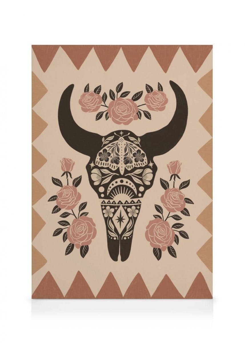 Obrazy na płótnie Blossom Bull Obraz na płótnie (30x40 cm - Ramka dębowa)