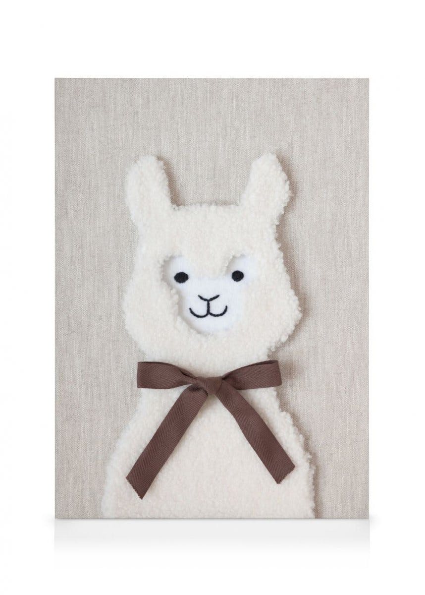 Canvas Prints Furry Llama Canvas print (30x40 cm - Oak Frame)