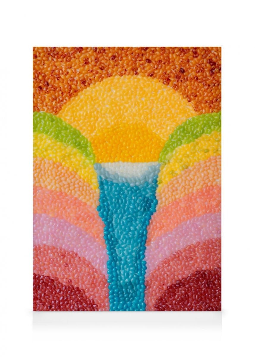 Canvas Prints Candy Garden - Sweet Waterfall Canvas print (50x70 cm - Oak Frame)