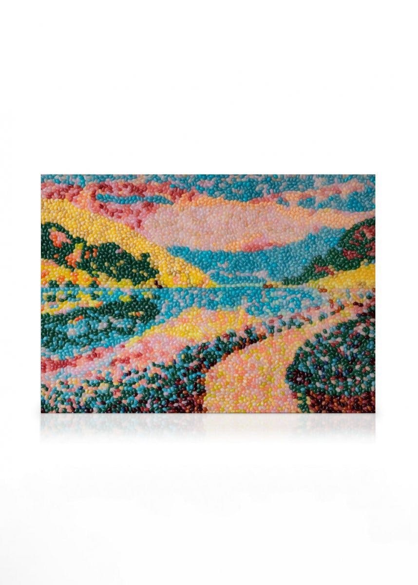 Candy Garden - Sugar Scenery Toile (70x100 cm - Cadre de chêne) - Art