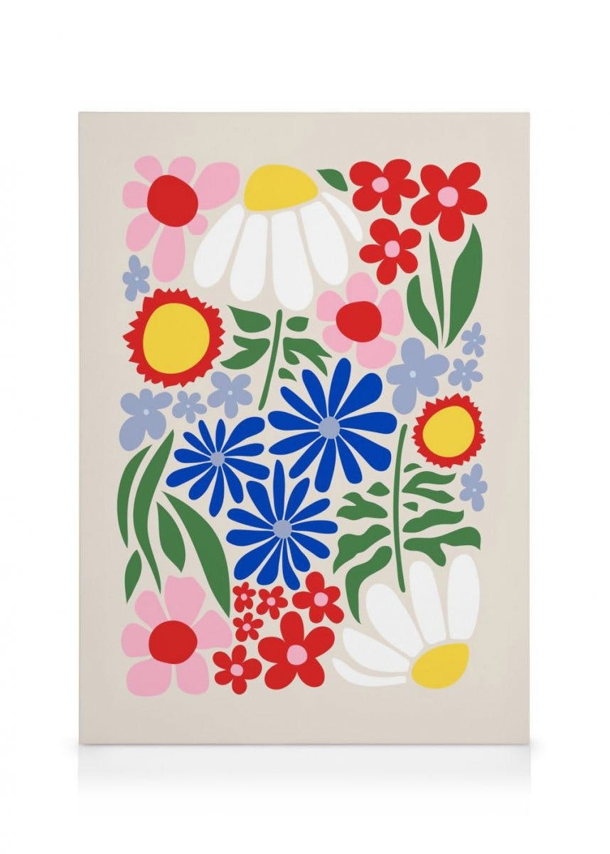 Canvas Prints Flower Power Canvas print (50x70 cm - Oak Frame)