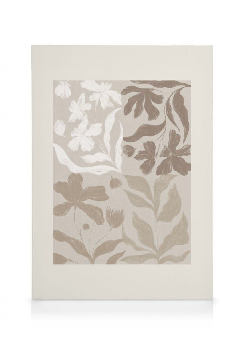 Canvas Schilderijen Floral Squares Canvas (50x70 cm - Fotolijst Eiken)