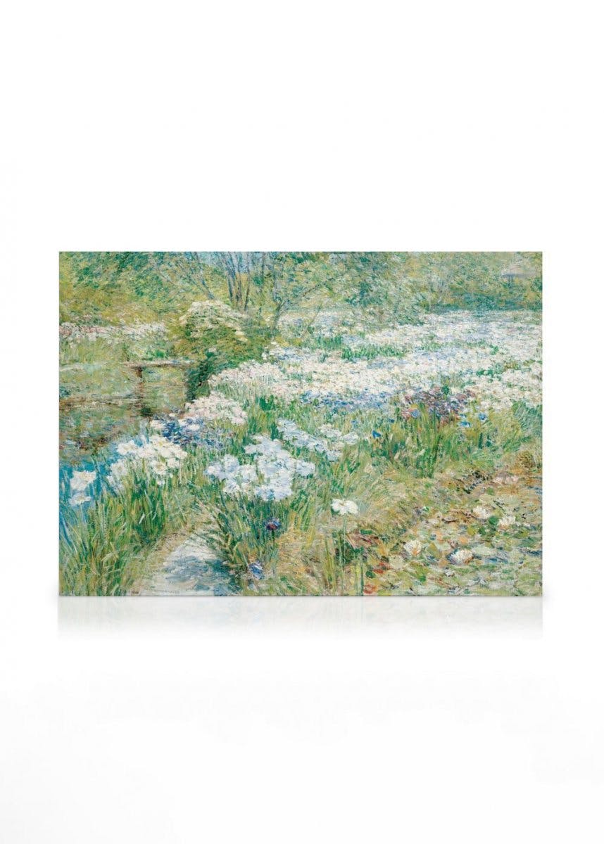 Canvas Prints Frederick Childe Hassam - The Water Garden Canvas (30x40 cm - Oak Frame)