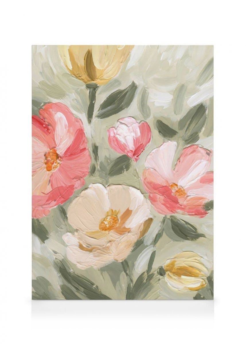Canvas Prints Painted Blossom No1 Canvas (30x40 cm - Oak Frame)