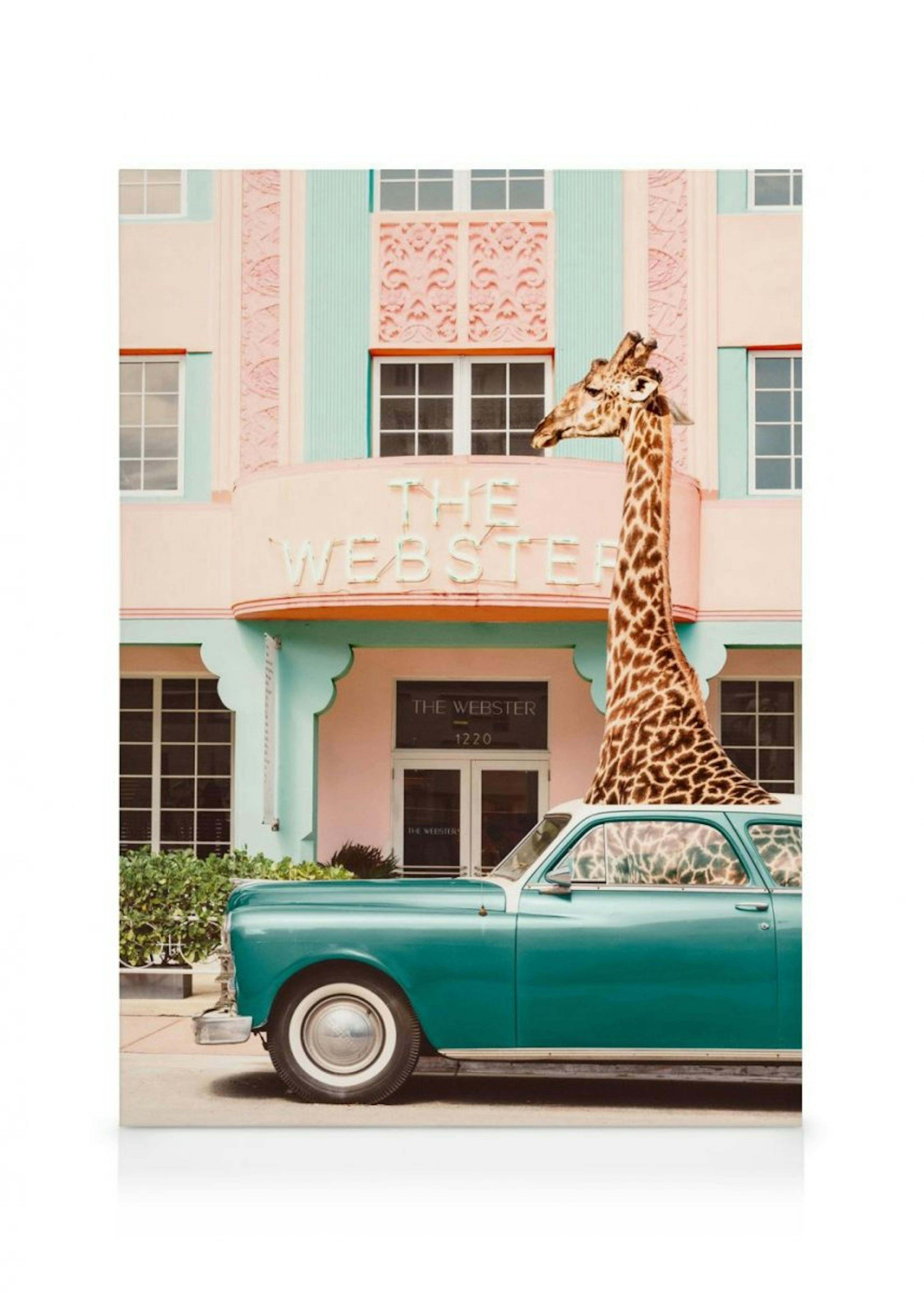 Giraffe Parking Lærred