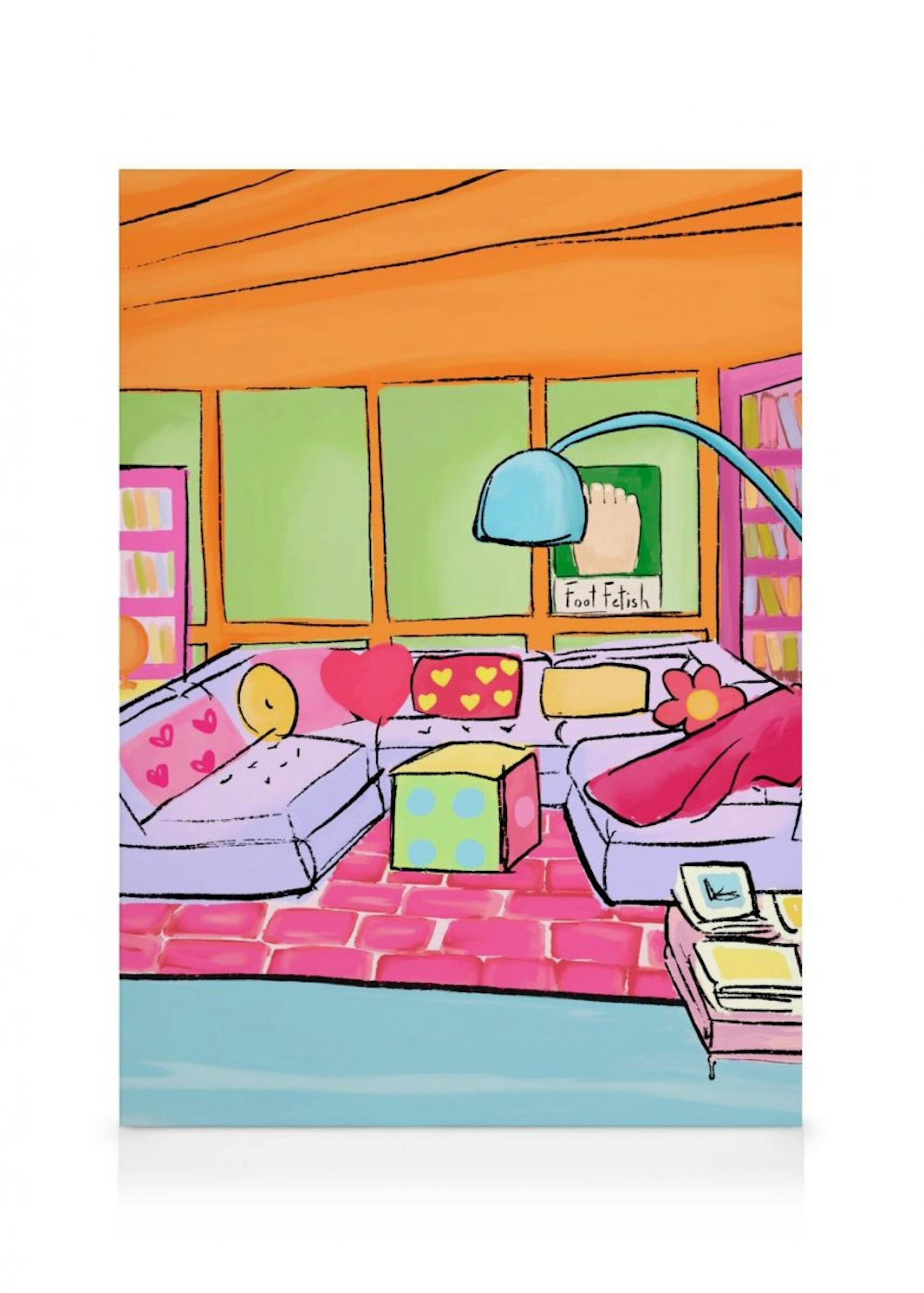 Colorful Living Room Lærred 0