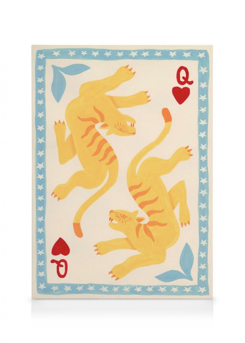Wild Card Stampa su Tela (50x70 cm - Cornice in nero)- Illustrazioni