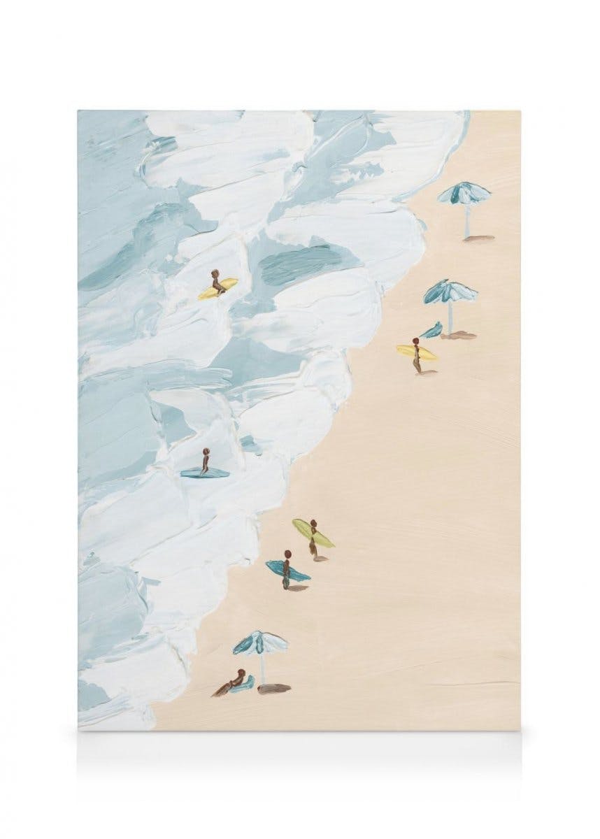 Canvas Prints Surfer Beach Canvas (50x70 cm - Oak Frame)