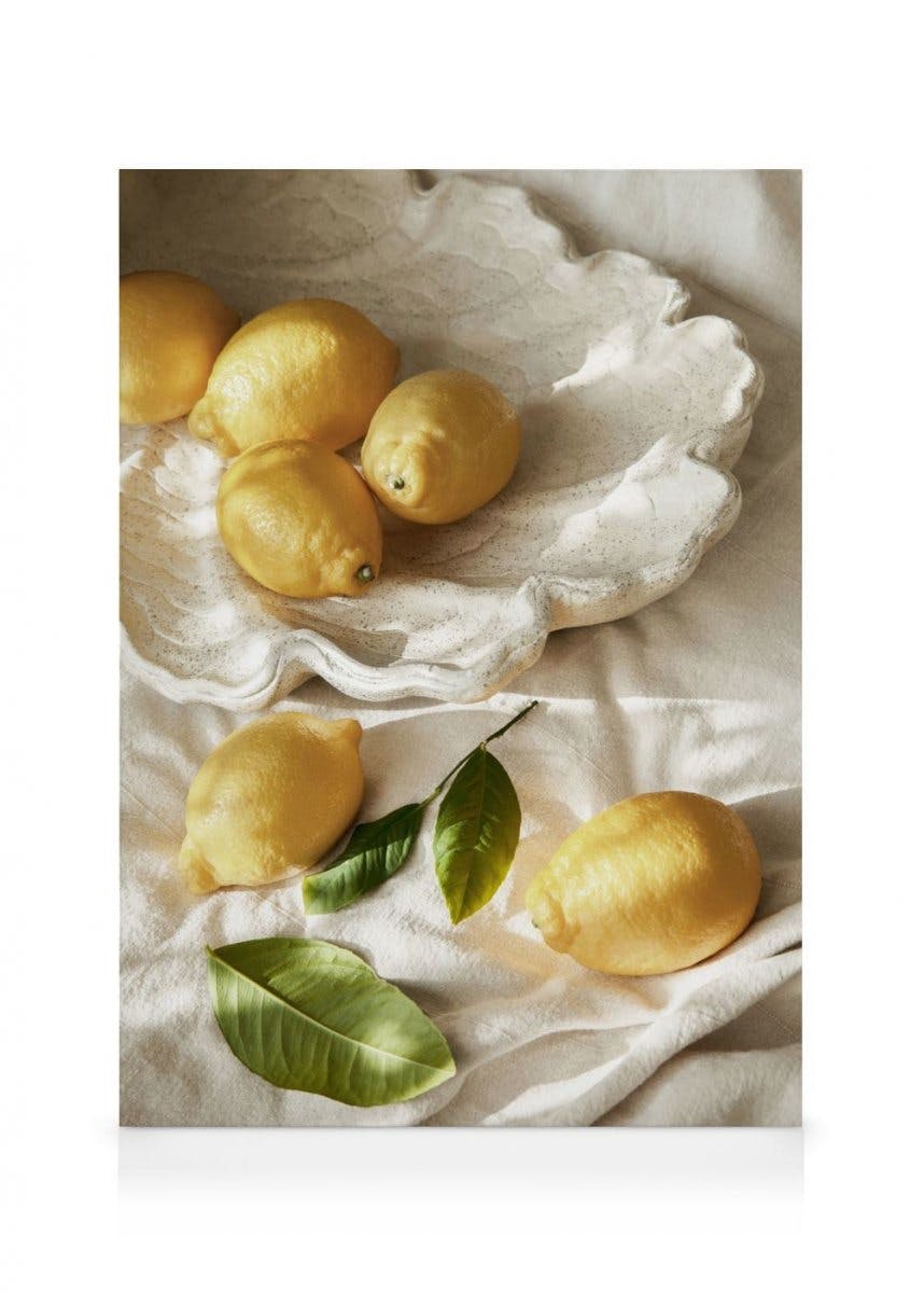Lemons on a Plate Stampa su Tela (30x40 cm)- Cucina