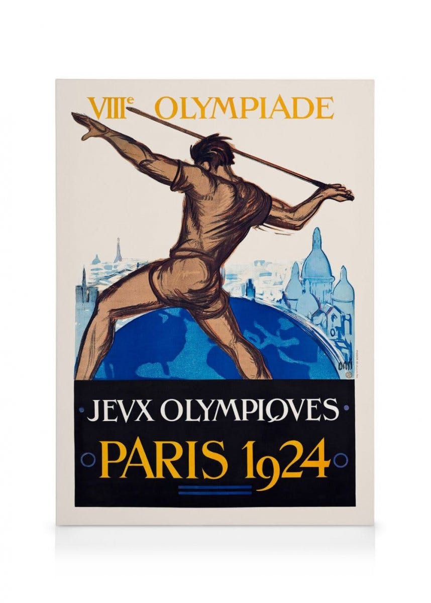 Paris 1924 Stampa su Tela (50x70 cm - Cornice in rovere)- Motivi vintage