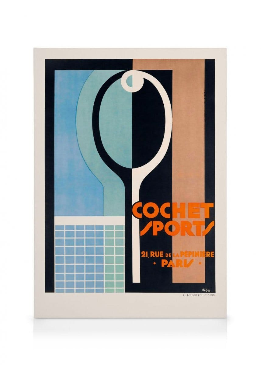 Canvas Prints Vintage Tennis Canvas (30x40 cm - Black Frame)