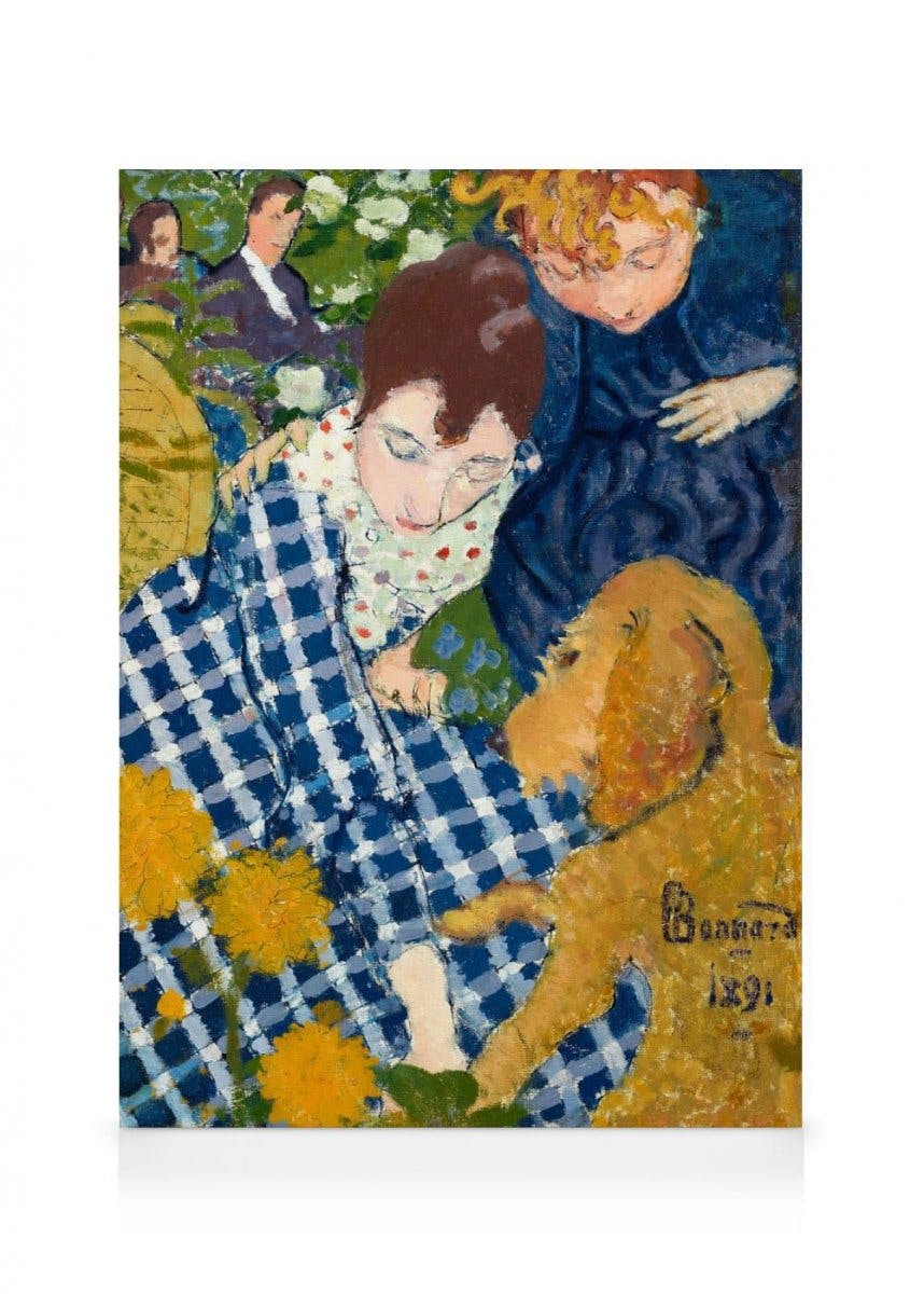 Canvastavlor Pierre Bonnard - Women with a Dog Canvastavla (50x70 cm - Ekram)
