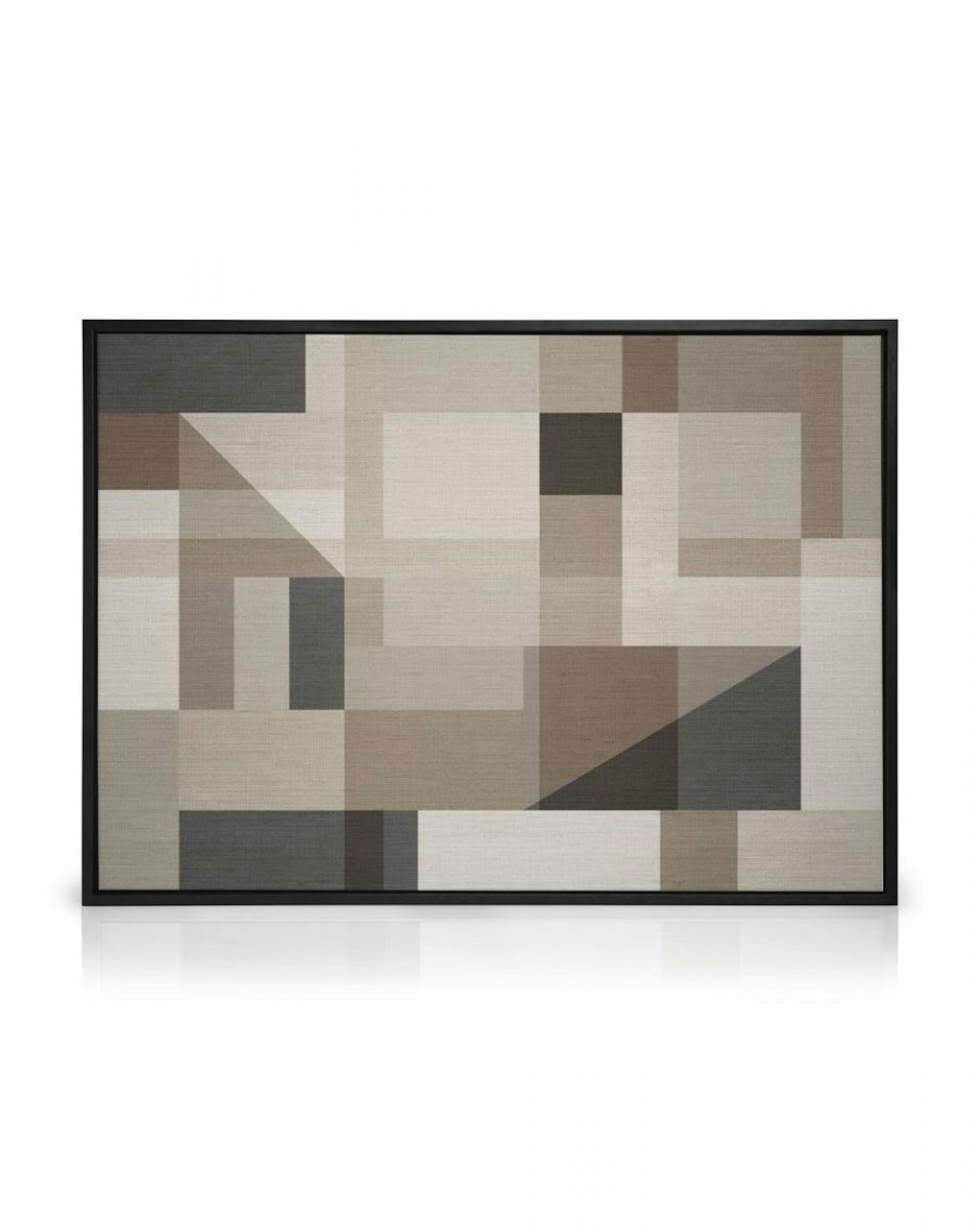 Linen Block Shapes No1 Canvas