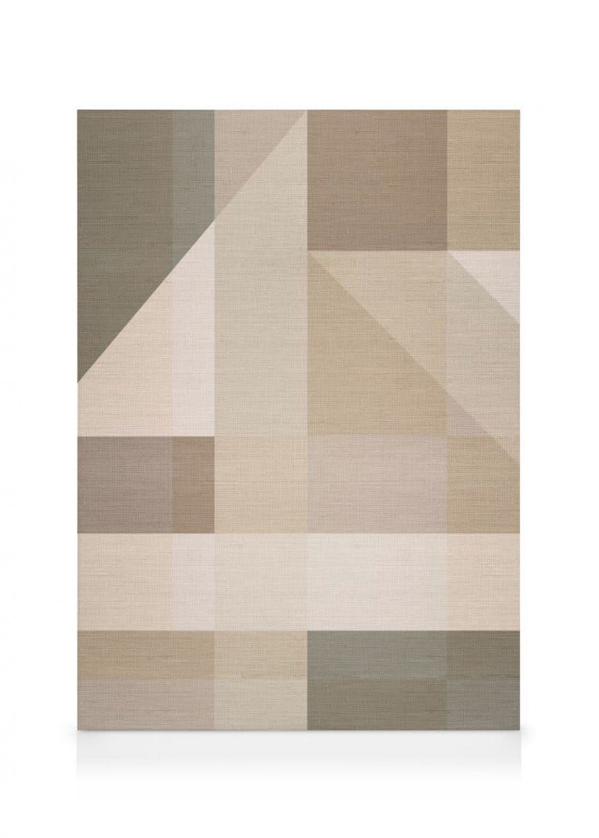 Linen Block Shapes No2 Obraz na płótnie (30x40 cm - Czarna ramka)- Grafiki