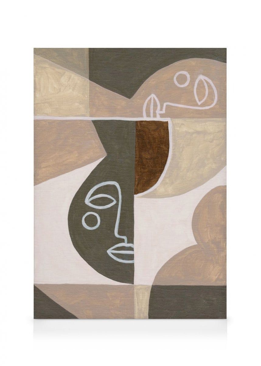 Canvas Prints Hiding Faces Canvas (50x70 cm - Oak Frame)
