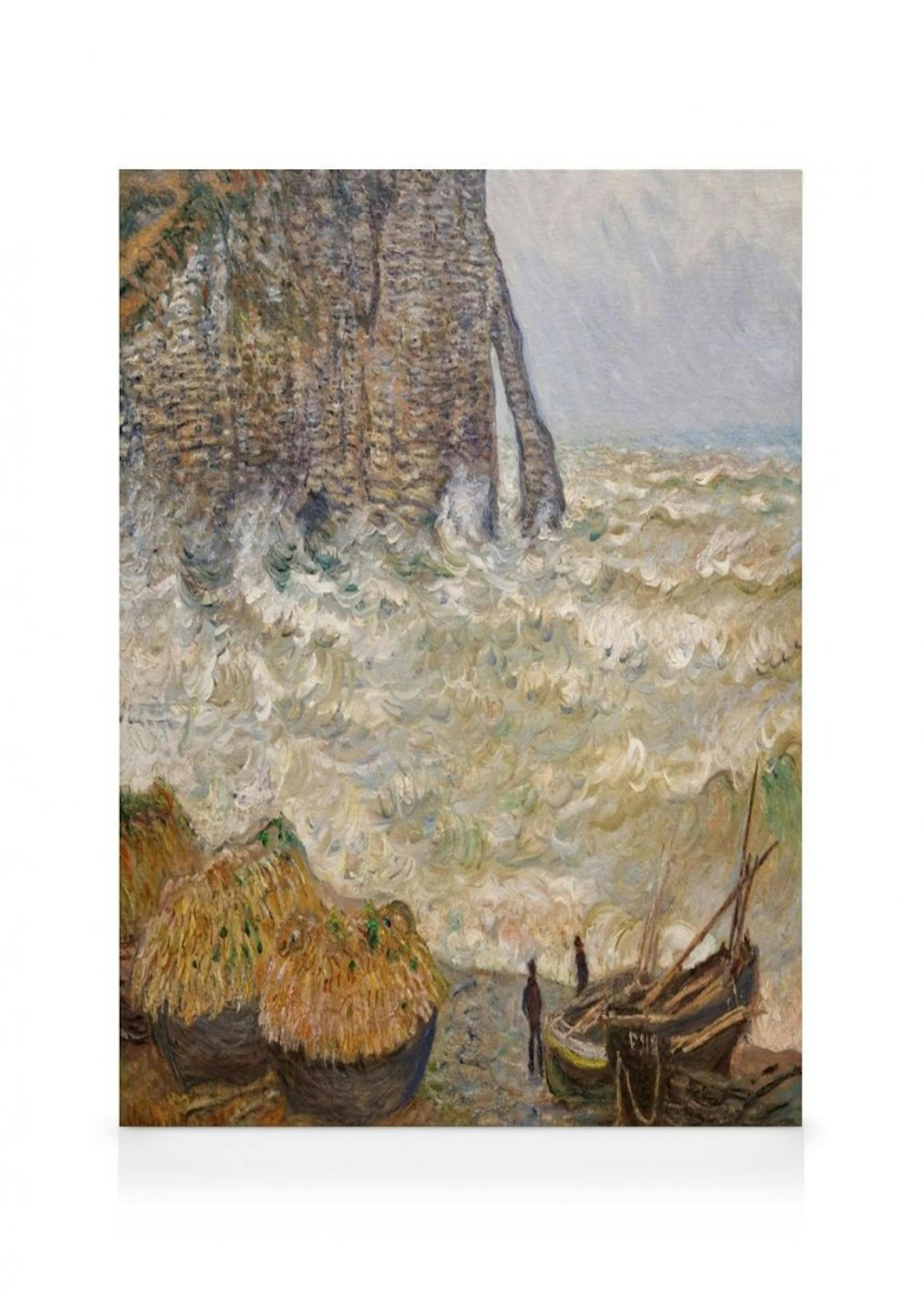 Monet - Stormy Sea in Étretat Obraz na plátně 0